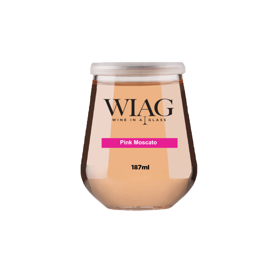 WIAG 24 Pack Single Varietal Wine Cups 187ml Stemless Stemmed Reusable PET Australian Made