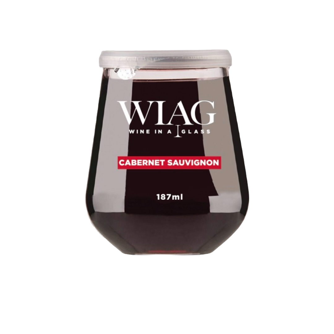 WIAG 24 Pack Single Varietal Wine Cups 187ml Stemless Stemmed Reusable PET Australian Made