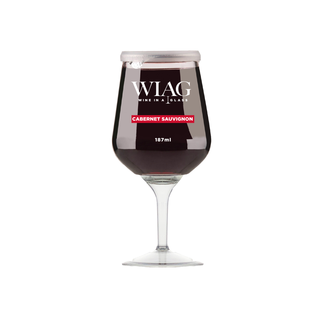 WIAG 24 Pack Single Varietal Wine Cups 187ml Stemless Stemmed Reusable PET Australian Made