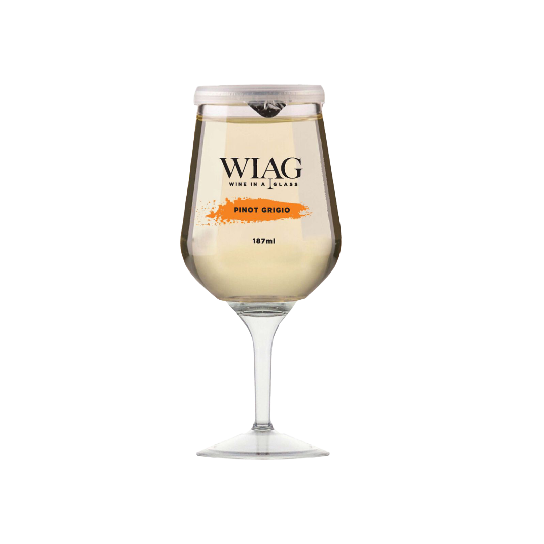 WIAG 24 Pack Single Varietal Wine Cups 187ml Stemless Stemmed Reusable PET Australian Made