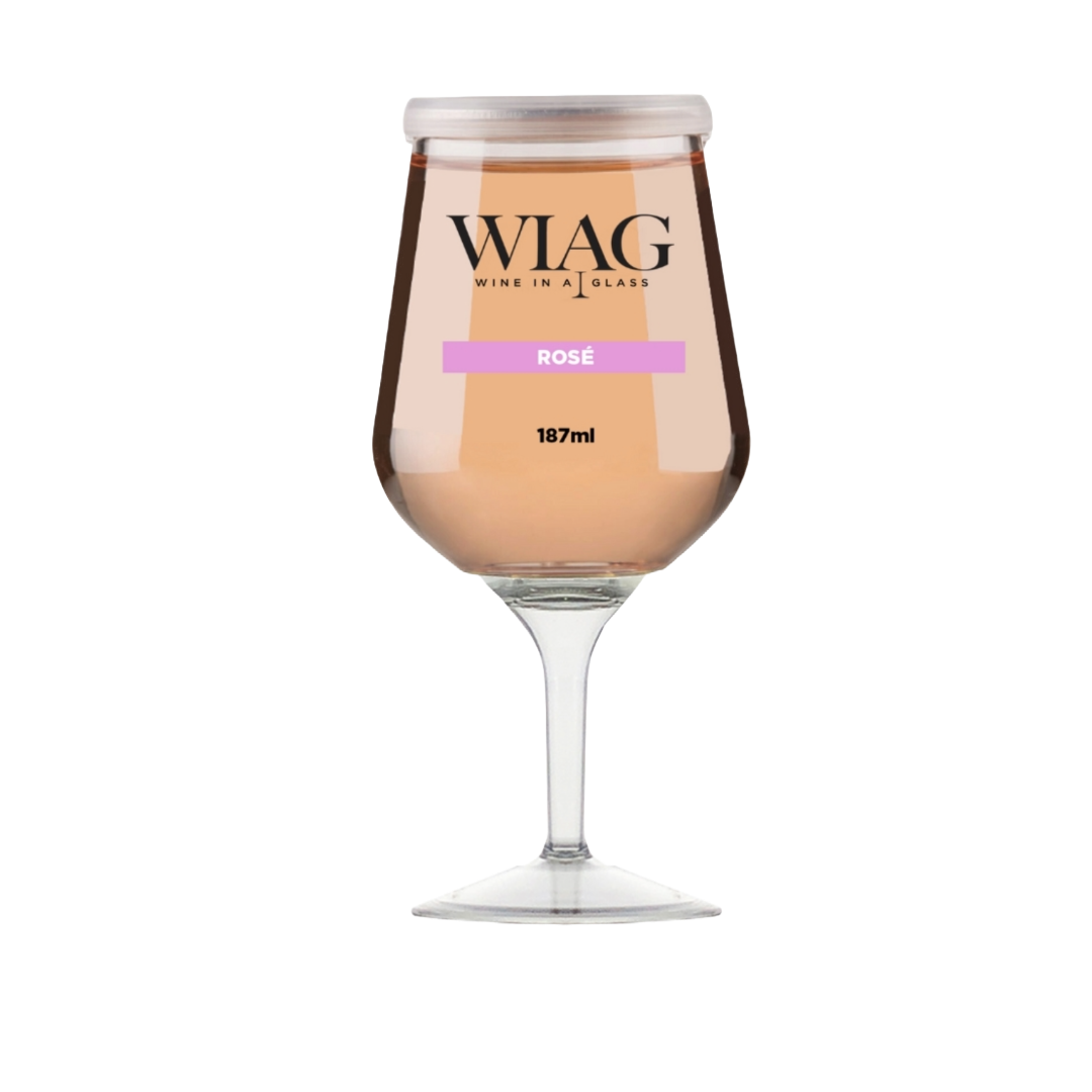 WIAG 24 Pack Single Varietal Wine Cups 187ml Stemless Stemmed Reusable PET Australian Made