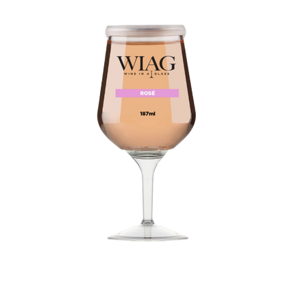 WIAG 24 Pack Single Varietal Wine Cups 187ml Stemless Stemmed Reusable PET Australian Made